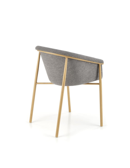 K489 Krzesło Kubełkowe Popielate Tkanina/Stal - Subtelność i Modernizm