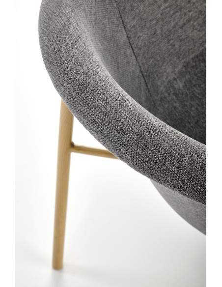 K489 Krzesło Kubełkowe Popielate Tkanina/Stal - Subtelność i Modernizm