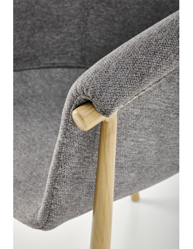 K489 Krzesło Kubełkowe Popielate Tkanina/Stal - Subtelność i Modernizm