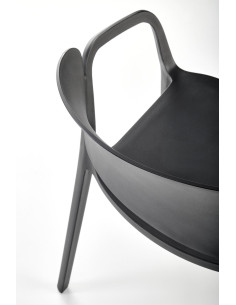 K491 Krzesło Czarne Polipropylen z Podłokietnikami - Lekkość i Styl 2