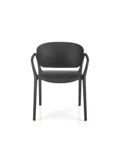 K491 Krzesło Czarne Polipropylen z Podłokietnikami - Lekkość i Styl