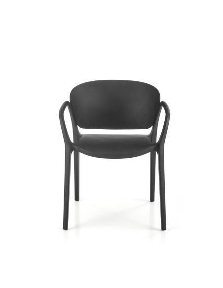 K491 Krzesło Czarne Polipropylen z Podłokietnikami - Lekkość i Styl