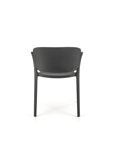 K491 Krzesło Czarne Polipropylen z Podłokietnikami - Lekkość i Styl