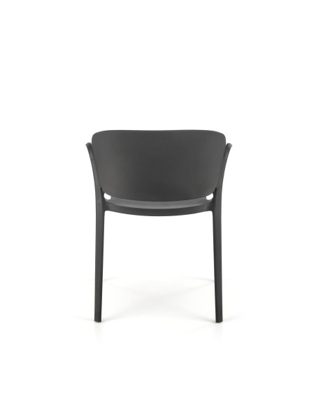 K491 Krzesło Czarne Polipropylen z Podłokietnikami - Lekkość i Styl