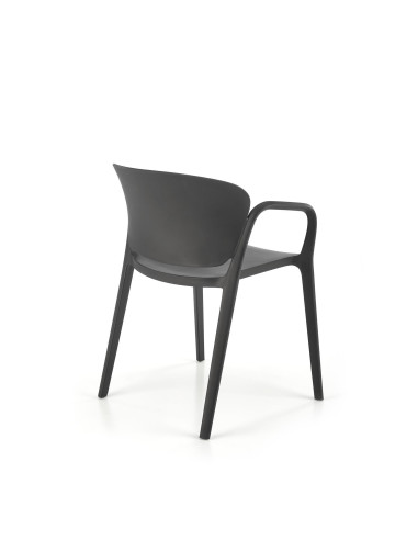 K491 Krzesło Czarne Polipropylen z Podłokietnikami - Lekkość i Styl