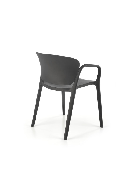 K491 Krzesło Czarne Polipropylen z Podłokietnikami - Lekkość i Styl