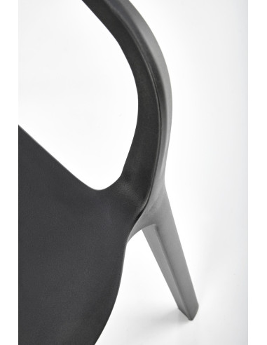 K491 Krzesło Czarne Polipropylen z Podłokietnikami - Lekkość i Styl