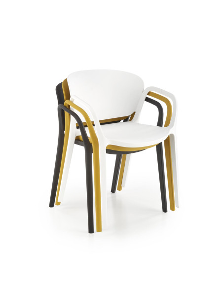 K491 Krzesło Czarne Polipropylen z Podłokietnikami - Lekkość i Styl