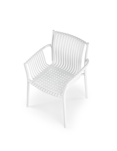 K492 Krzesło Białe Polipropylen z Podłokietnikami - Prosta Elegancja