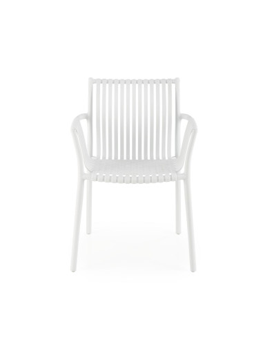 K492 Krzesło Białe Polipropylen z Podłokietnikami - Prosta Elegancja