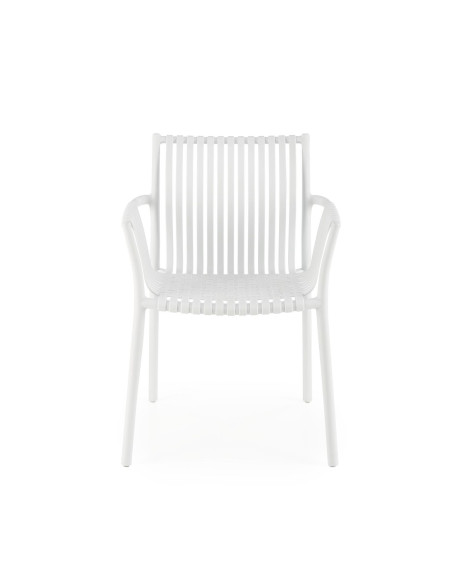 K492 Krzesło Białe Polipropylen z Podłokietnikami - Prosta Elegancja