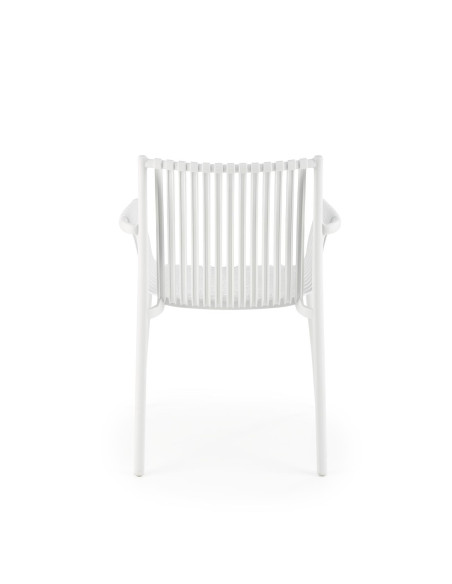 K492 Krzesło Białe Polipropylen z Podłokietnikami - Prosta Elegancja