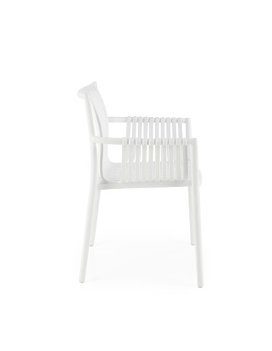 K492 Krzesło Białe Polipropylen z Podłokietnikami - Prosta Elegancja