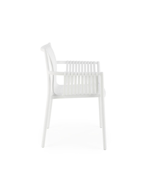 K492 Krzesło Białe Polipropylen z Podłokietnikami - Prosta Elegancja