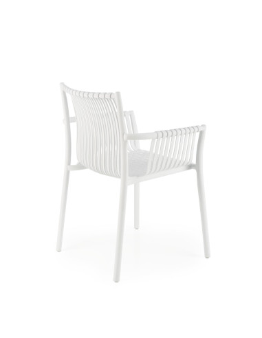 K492 Krzesło Białe Polipropylen z Podłokietnikami - Prosta Elegancja