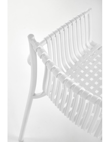 K492 Krzesło Białe Polipropylen z Podłokietnikami - Prosta Elegancja