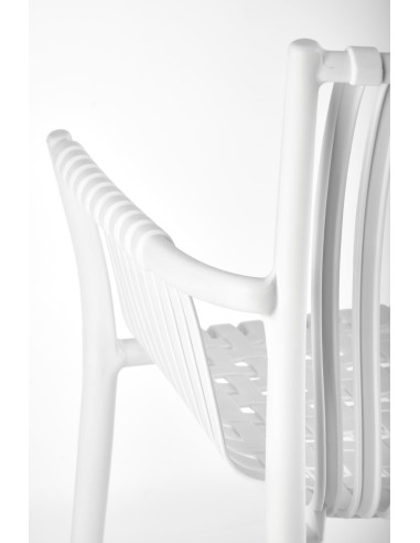 K492 Krzesło Białe Polipropylen z Podłokietnikami - Prosta Elegancja