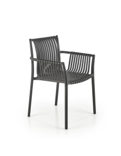 K492 Krzesło Czarne Polipropylen z Podłokietnikami - Prosta Elegancja