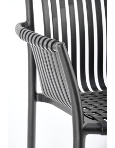 K492 Krzesło Czarne Polipropylen z Podłokietnikami - Prosta Elegancja 2