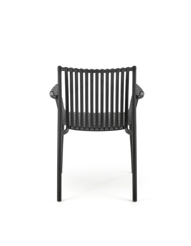 K492 Krzesło Czarne Polipropylen z Podłokietnikami - Prosta Elegancja