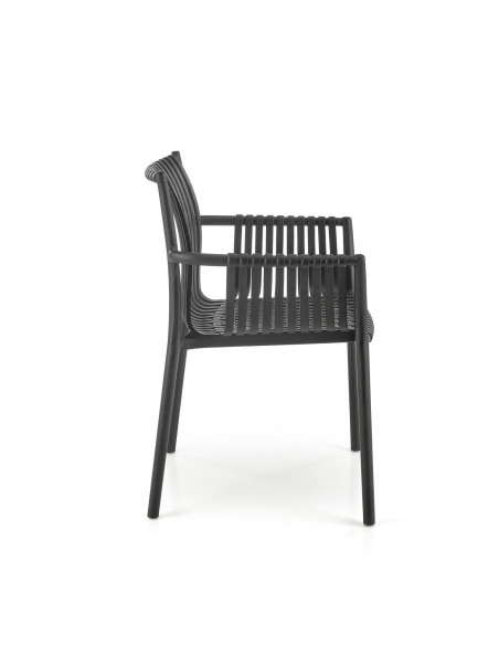 K492 Krzesło Czarne Polipropylen z Podłokietnikami - Prosta Elegancja