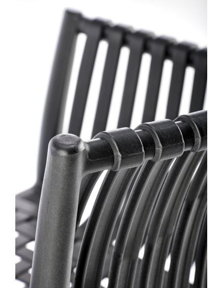 K492 Krzesło Czarne Polipropylen z Podłokietnikami - Prosta Elegancja