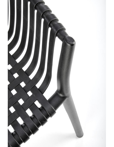 K492 Krzesło Czarne Polipropylen z Podłokietnikami - Prosta Elegancja