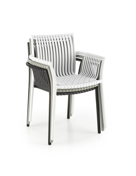 K492 Krzesło Czarne Polipropylen z Podłokietnikami - Prosta Elegancja