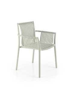 K492 Krzesło Popielate Polipropylen z Podłokietnikami - Prosta Elegancja