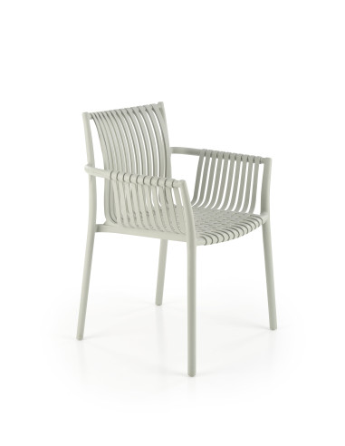 K492 Krzesło Popielate Polipropylen z Podłokietnikami - Prosta Elegancja