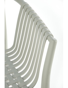 K492 Krzesło Popielate Polipropylen z Podłokietnikami - Prosta Elegancja 2