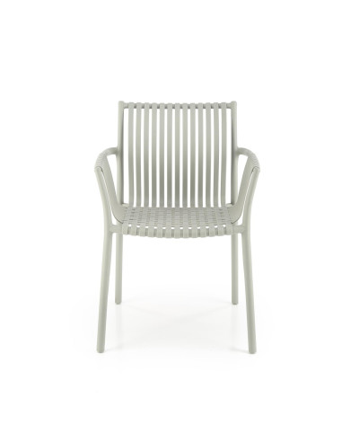 K492 Krzesło Popielate Polipropylen z Podłokietnikami - Prosta Elegancja