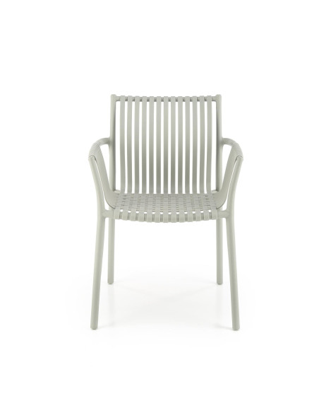 K492 Krzesło Popielate Polipropylen z Podłokietnikami - Prosta Elegancja