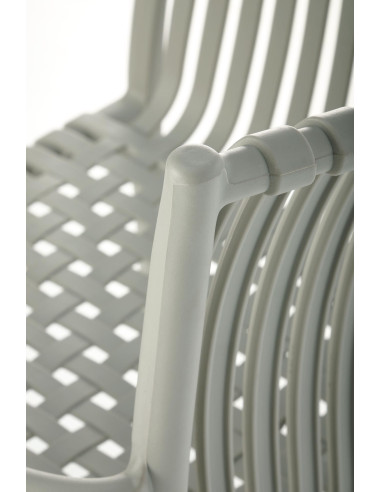 K492 Krzesło Popielate Polipropylen z Podłokietnikami - Prosta Elegancja