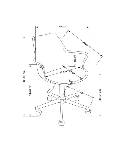 GASLY Fotel Młodzieżowy Różowy Polipropylen/Eko Skóra - Wygoda i Styl
