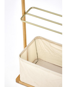 WU-31 Wieszak 60/35/166 cm z Pojemnikiem Beż/Złoty/Drewno Bambusowe 2