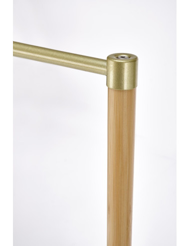 WU-31 Wieszak 60/35/166 cm z Pojemnikiem Beż/Złoty/Drewno Bambusowe