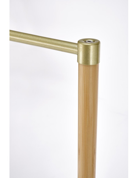 WU-31 Wieszak 60/35/166 cm z Pojemnikiem Beż/Złoty/Drewno Bambusowe