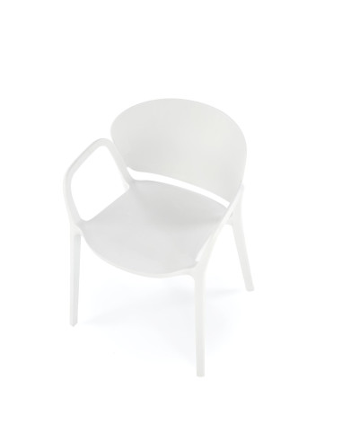 K491 Krzesło Białe Polipropylen z Podłokietnikami - Lekkość i Styl