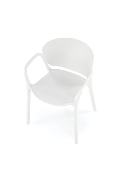 K491 Krzesło Białe Polipropylen z Podłokietnikami - Lekkość i Styl
