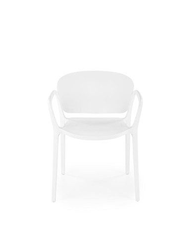 K491 Krzesło Białe Polipropylen z Podłokietnikami - Lekkość i Styl