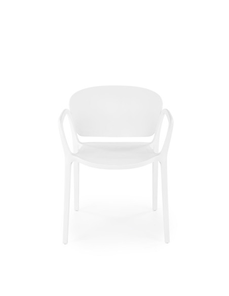 K491 Krzesło Białe Polipropylen z Podłokietnikami - Lekkość i Styl