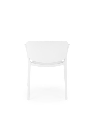 K491 Krzesło Białe Polipropylen z Podłokietnikami - Lekkość i Styl