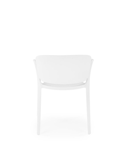 K491 Krzesło Białe Polipropylen z Podłokietnikami - Lekkość i Styl