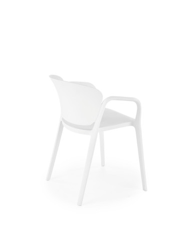 K491 Krzesło Białe Polipropylen z Podłokietnikami - Lekkość i Styl