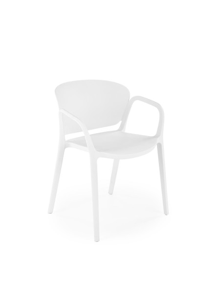 K491 Krzesło Białe Polipropylen z Podłokietnikami - Lekkość i Styl