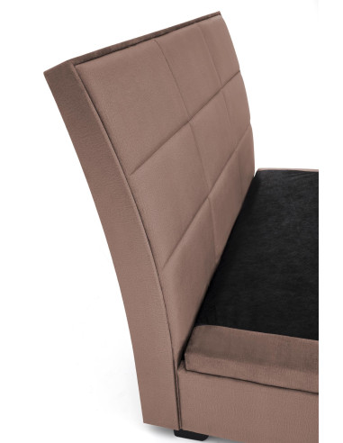 CONTINENTAL 160x200 cm Łóżko z Pojemnikiem na Pościel Beżowe Velvet/Drewno