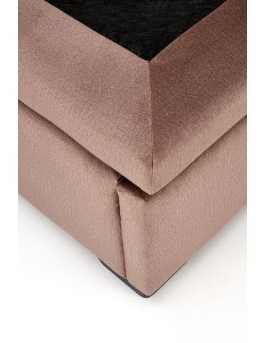 CONTINENTAL 160x200 cm Łóżko z Pojemnikiem na Pościel Beżowe Velvet/Drewno