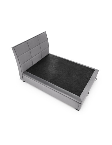 CONTINENTAL 160x200 cm Łóżko z Pojemnikiem na Pościel Popiel Velvet/Drewno Lite