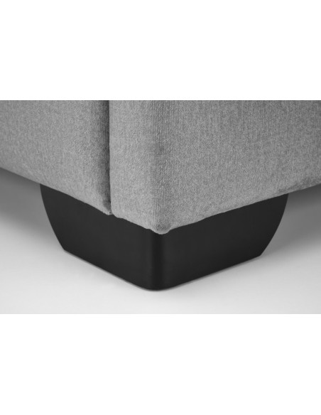 CONTINENTAL 160x200 cm Łóżko z Pojemnikiem na Pościel Popiel Velvet/Drewno Lite